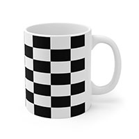 Race Track Checkered Flag Bland and White Coffee Mug Collection by CrewCity on http://www.etsy.com