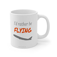 I'd rather by Flying Coffee Mug Collection by CrewCity on http://www.etsy.com