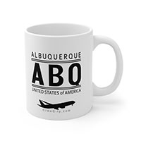 ABQ Albuquerque New Mexico USA IATA Worldwide Airport Codes Coffee Mug Collection by CrewCity on http://www.etsy.com