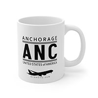 ANC Anchorage Alaska USA IATA Worldwide Airport Codes Coffee Mug Collection by CrewCity on http://www.etsy.com