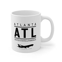 ATL Atlanta Georgia USA IATA Worldwide Airport Codes Coffee Mug Collection by CrewCity on http://www.etsy.com