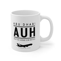 AUH Abu Dhabi United Arab Emirates IATA Worldwide Airport Codes Coffee Mug Collection by CrewCity on http://www.etsy.com