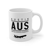 AUS Austin Texas USA IATA Worldwide Airport Codes Coffee Mug Collection by CrewCity on http://www.etsy.com