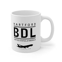 BDL Hartford Connecticut USA IATA Worldwide Airport Codes Coffee Mug Collection by CrewCity on http://www.etsy.com