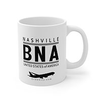 BNA Nashville Tennessee USA IATA Worldwide Airport Codes Coffee Mug Collection by CrewCity on http://www.etsy.com