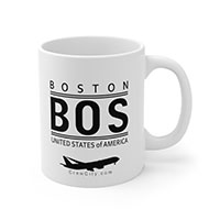BOS Boston Massachusetts USA IATA Worldwide Airport Codes Coffee Mug Collection by CrewCity on http://www.etsy.com