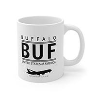 BUF Buffalo New York USA IATA Worldwide Airport Codes Coffee Mug Collection by CrewCity on http://www.etsy.com