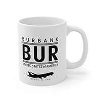 BUR Burbank Hollywood California New York USA IATA Worldwide Airport Codes Coffee Mug Collection by CrewCity on http://www.etsy.com