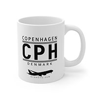 CPH Copenhagen Denmark IATA Worldwide Airport Codes Coffee Mug Collection by CrewCity on http://www.etsy.com