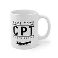CPT Cape Town South Africa IATA Worldwide Airport Codes Coffee Mug Collection by CrewCity on http://www.etsy.com