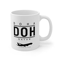 DOH Doha Qatar IATA Worldwide Airport Codes Coffee Mug Collection by CrewCity on http://www.etsy.com