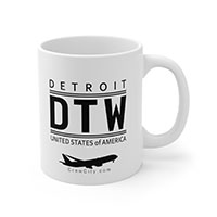 DTW Detroit Michigan USA IATA Worldwide Airport Codes Coffee Mug Collection by CrewCity on http://www.etsy.com