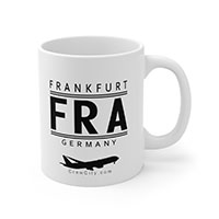 FRA Frankfurt Germany IATA Worldwide Airport Codes Coffee Mug Collection by CrewCity on http://www.etsy.com