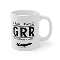 GRR Grand Rapids Michigan USA IATA Worldwide Airport Codes Coffee Mug Collection by CrewCity on http://www.etsy.com