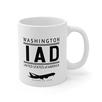 IAD Washington DC USA IATA Worldwide Airport Codes Coffee Mug Collection by CrewCity on http://www.etsy.com