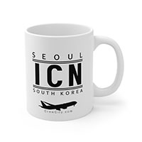 ICN Seoul South Korea IATA Worldwide Airport Codes Coffee Mug Collection by CrewCity on http://www.etsy.com