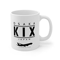 KIX Osaka Japan IATA Worldwide Airport Codes Coffee Mug Collection by CrewCity on http://www.etsy.com