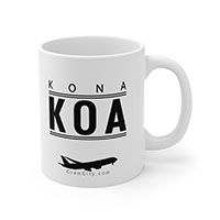 KOA Kona Hawaii USA IATA Worldwide Airport Codes Coffee Mug Collection by CrewCity on http://www.etsy.com