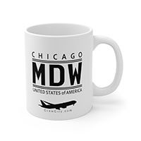 MDW Chicago Midway Illinois USA IATA Worldwide Airport Codes Coffee Mug Collection by CrewCity on http://www.etsy.com