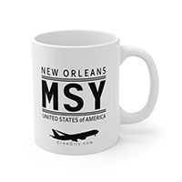 MSY New Orleans Louisiana USA IATA Worldwide Airport Codes Coffee Mug Collection by CrewCity on http://www.etsy.com