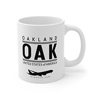 OAK Oakland California USA IATA Worldwide Airport Codes Coffee Mug Collection by CrewCity on http://www.etsy.com