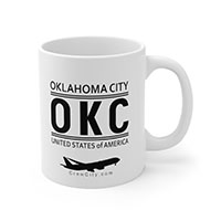 OKC Oklahoma City Oklahoma USA IATA Worldwide Airport Codes Coffee Mug Collection by CrewCity on http://www.etsy.com