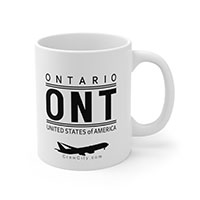 ONT Ontario California USA IATA Worldwide Airport Codes Coffee Mug Collection by CrewCity on http://www.etsy.com