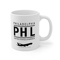 PHL Philadelphia Pennsylvania USA IATA Worldwide Airport Codes Coffee Mug Collection by CrewCity on http://www.etsy.com
