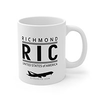 RIC Richmond Virginia USA IATA Worldwide Airport Codes Coffee Mug Collection by CrewCity on http://www.etsy.com