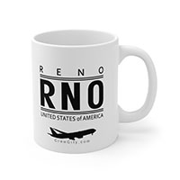 RNO Reno Nevada USA IATA Worldwide Airport Codes Coffee Mug Collection by CrewCity on http://www.etsy.com