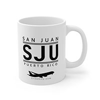 SJU San Juan Puerto Rico IATA Worldwide Airport Codes Coffee Mug Collection by CrewCity on http://www.etsy.com