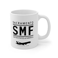 SMF Sacramento California USA IATA Worldwide Airport Codes Coffee Mug Collection by CrewCity on http://www.etsy.com