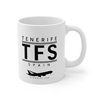 TFS Santa Cruz de Tenerife Spain IATA Worldwide Airport Codes Coffee Mug Collection by CrewCity on http://www.etsy.com