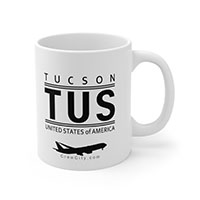 TUS Tucson Arizona USA IATA Worldwide Airport Codes Coffee Mug Collection by CrewCity on http://www.etsy.com