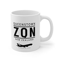 ZQN Queenstown New Zealand IATA Worldwide Airport Codes Coffee Mug Collection by CrewCity on http://www.etsy.com