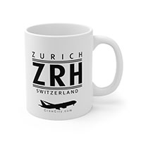 ZRH Zurich Switzerland IATA Worldwide Airport Codes Coffee Mug Collection by CrewCity on http://www.etsy.com